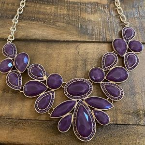 Plum and gold statement necklace